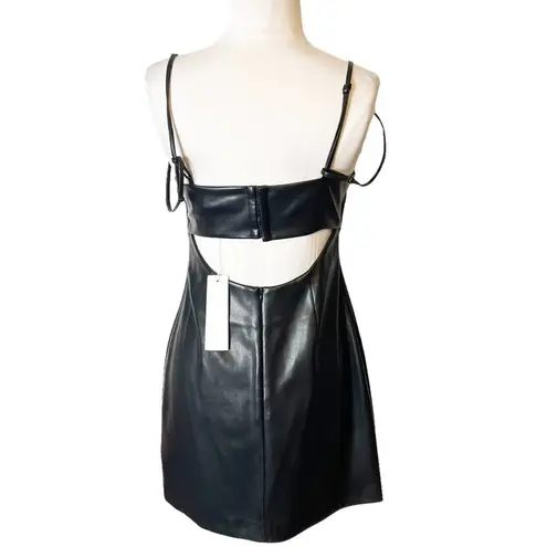 NWT Jonathan Simkhai Jeslyn Vegan Leather Bandeau Mini Dress Size 2