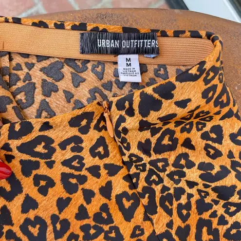 Urban Outfitters Satin cheetah midi skirt