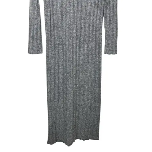 Sézane Sezane Manon Ribbed Sweater Dress Gray Women’s Small Long Sleeve Midi Button
