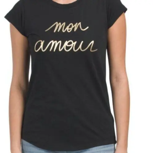 Zadig & Voltaire Skinny Short Sleeve Mon Amour Foil Tee L