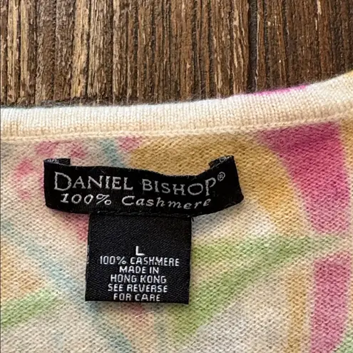 Daniel Bishop 100% Cashmere Sweater Pastel Paisley Print Sweater Size Large Pink
