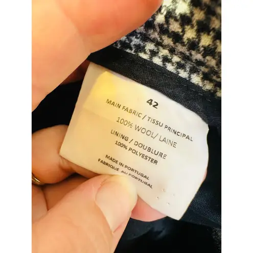 OFFICINE GÉNÉRALE Black White Houndstooth 100% Wool Celeste Pants size 42