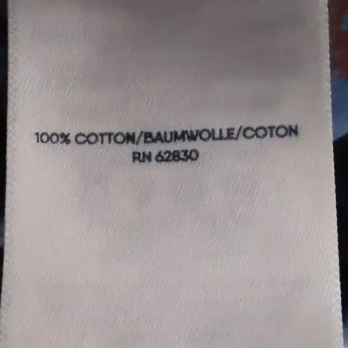 Lands' End  Floral Ombre Shirt Dress Long Sleeve Button Preppy Coastal Size L