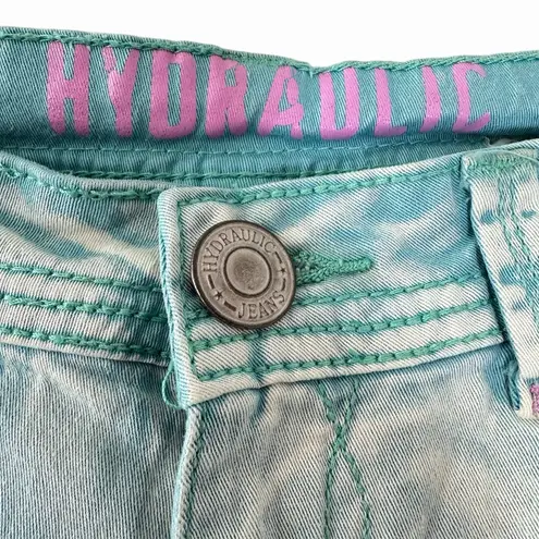 Hydraulic Y2K Women's Light Aqua Blue Cropped Straight Leg Jeans Size 10 Stretch