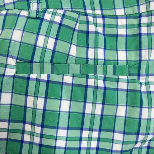 Jones New York  Sport Stretch Green Plaid Bermuda Length Shorts Women’s Size 12