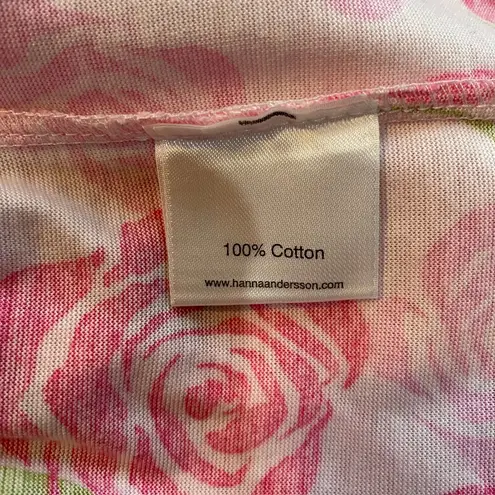 Hanna Andersson Maxi Dress Pink Allover Floral Print Embroidered Womens Large