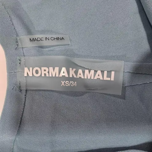 Norma Kamali Halter Turtle Side Slit Gown in Powder Blue