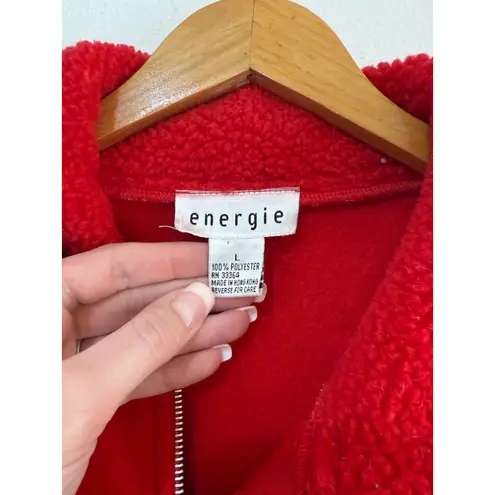 Energie 90s Fuzzy Fleece Zip Up size large