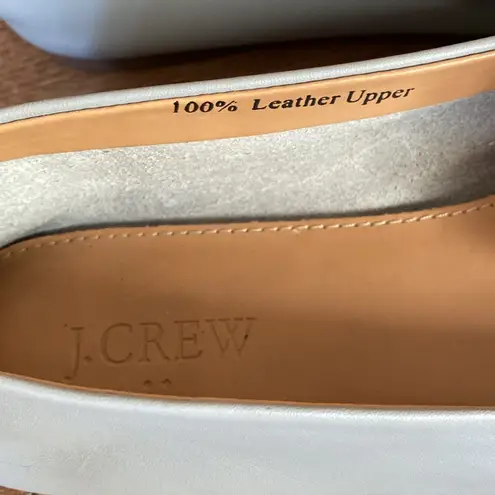 J.Crew EUC  Grey Leather Pointed Toe Ballet Flats Loafers Sz 9.5