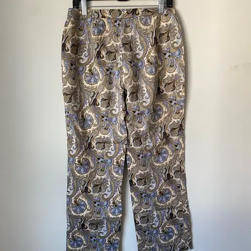 Ecco Paisley Brown Tan Wide Leg Pants Size 8