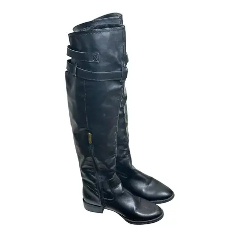 Libby Edelman Over The Knee Black Riding Boot Size 8 Tall Zip Equestrian Style - Image 3