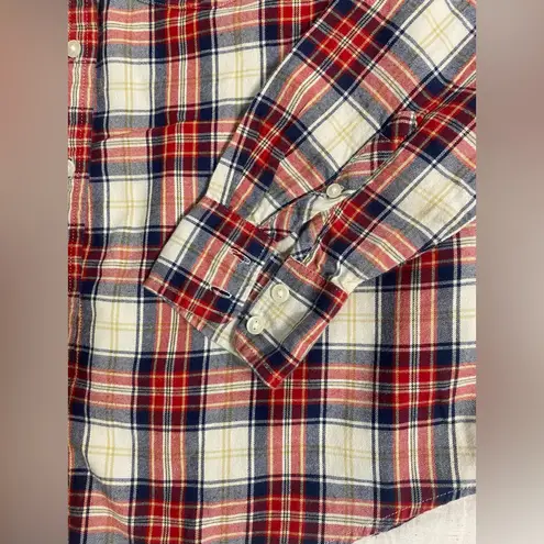 J.Crew  Red and White Button Down Shirt: Women’s Medium