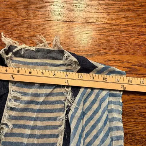 Randi & Will Long Open Cardigan Blue & White Stripe Women's One Size Sleeveless