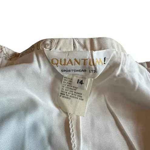 Quantum Sportswear Vintage Cream Shell Skort Skirt Athletic Casual Size Large Tan