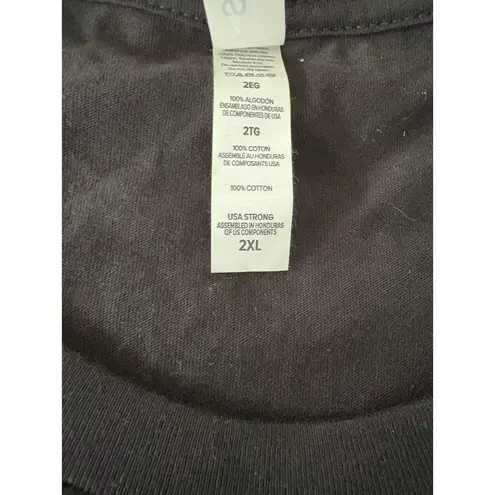 Halloween Rock & Roll Tongue Graphic T Shirt, Black Crew Neck Tee, 2XL Size XXL