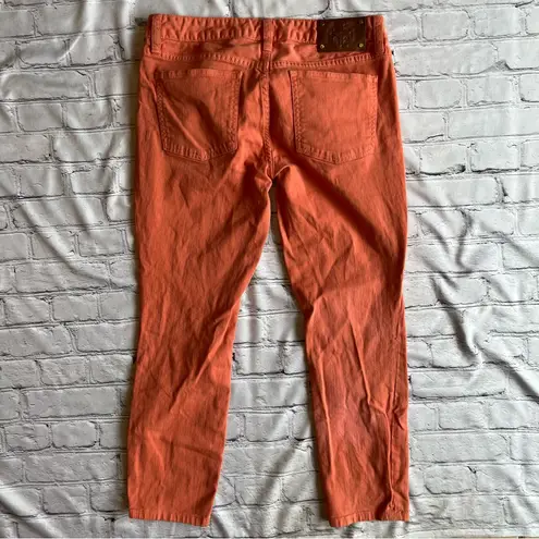 Tory Burch  Jeans Orange Size 28 Cropped Skinny Gold Hardware Preppy Classic