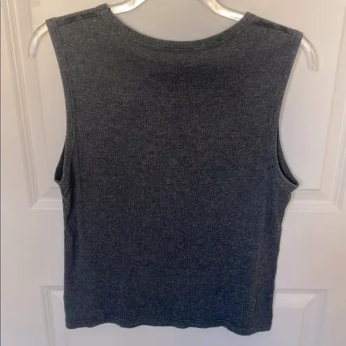 James Perse Ribbed Charcoal Sleeveless Top 4/XL