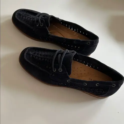 Earth® Wishing Boat Shoe (Women), Suede Navy Blue, Size 8, NWT Blue