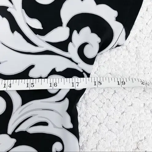 Elle Damask Dressy Top Black White XS