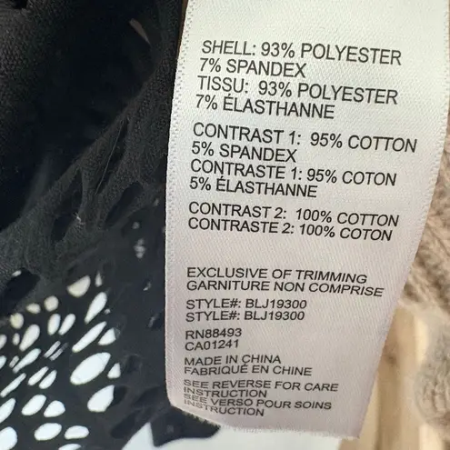 BLANC NOIR Linear Mesh Front Zip Hoodie Jacket in Black Women's Size L Size L