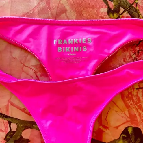 frankie’s bikinis hot pink cheeky thong bikini bottoms
