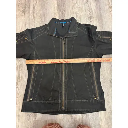 Kuhl Klash Jacket Women's Size Medium Black Softshell Moto Style Patina Dye