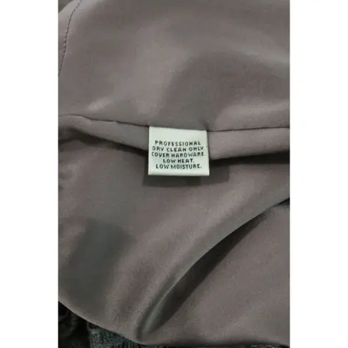 St. John Couture Knit Coat Textured Size 6 Brown Purple Silk Lined Long