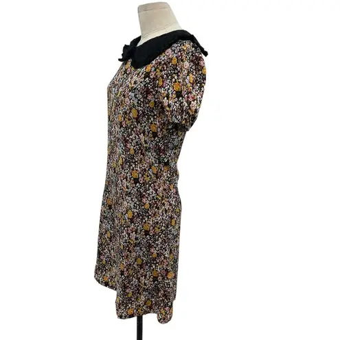 Roolee Floral Print Oversized Collar Neckline Short Sleeve Dress Size Small