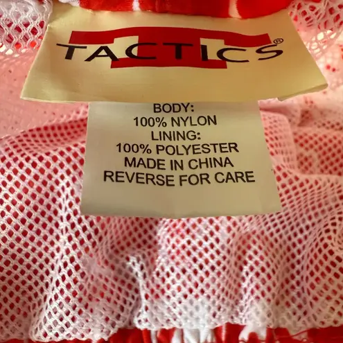 Tactics red and white floral and leaf pull on swim activewear casual shorts M Size M