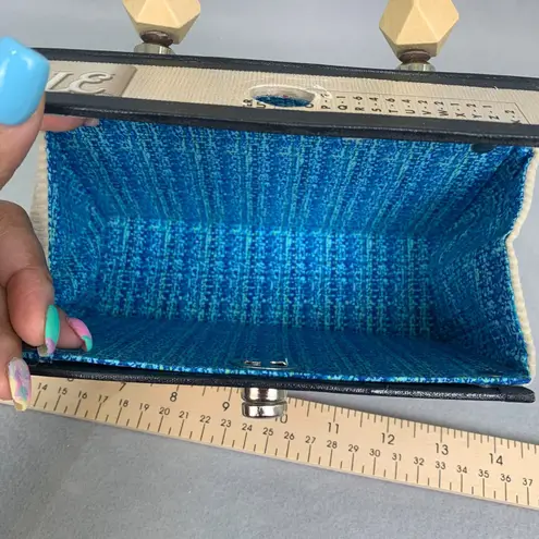 Source Unknown Scrabble Board Purse Novelty Clutch Handbag Beaded Blocks Handle Retro Fun