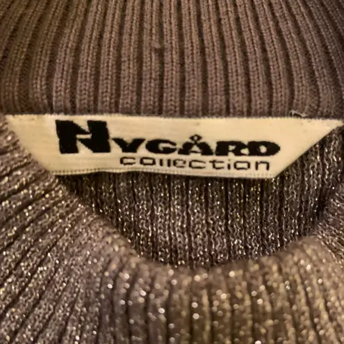 Nygard Silver Metallic Turtleneck Tank Top Blouse