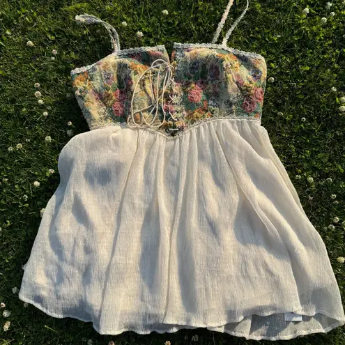 Cider NWT Secret Garden Corset Mini Dress