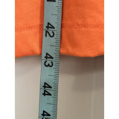 White Stag White Stag Orange Midi Dress Size M Short Sleeve V Braided Neck Elastic Waist