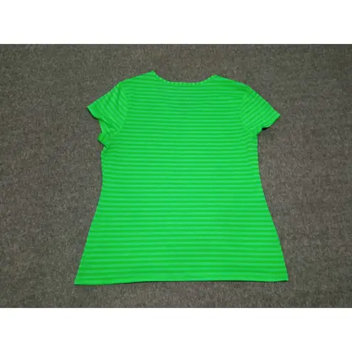 Danskin Now Women’s Top Semi Fitted Dri More Green Striped Size Small