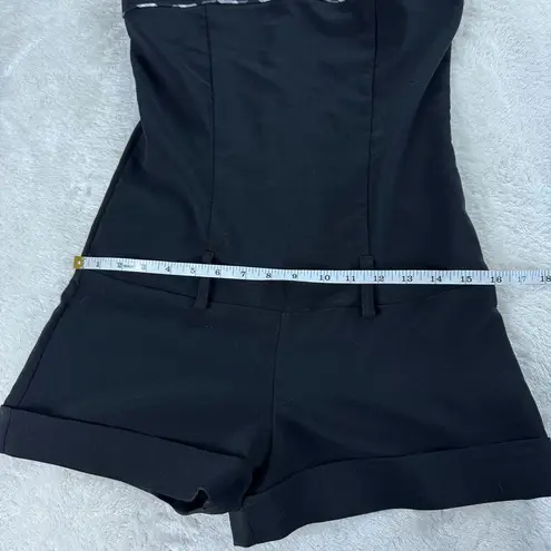 OPEN Collection Romper Womens Sz M Black Strapless Back Zipper Cuffed Minimalist Size M