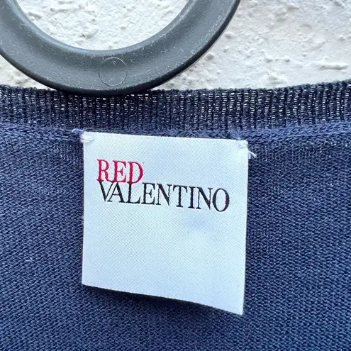 Red Valentino navy blue cardigan sweater Large bow aplique