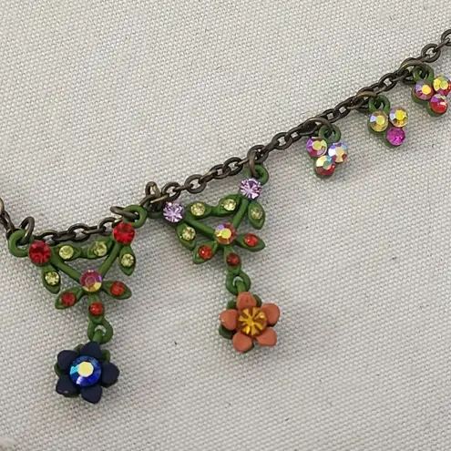 Bohemian Garden Floral Ornate Necklace with Earrings Set Pink