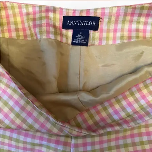 Ann Taylor Vtg  Gingham Silk Trousers