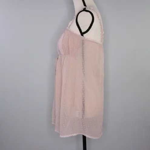 Vintage sexy silk camisoles lingerie, Swiss dots, dusty pink Pink Size XS