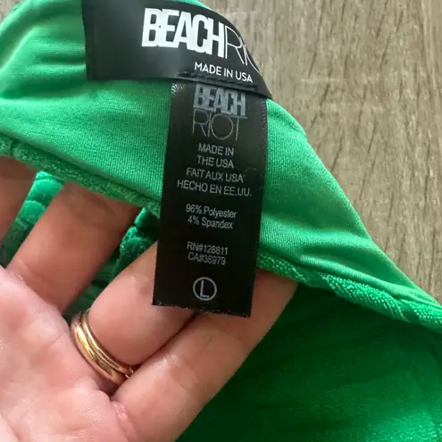 Beach Riot Blair Top and Highway Bikini SET- in Jelly Bean Green- large