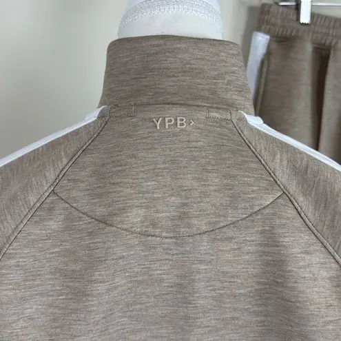 YPB NeoKnit by A&F Active Pants & Jacket Set in Beige Heather Size Large Tan