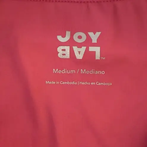 JoyLab Women's High Neck Zip Up Sports Bra Hot Pink Medium Barbie Gym Workout