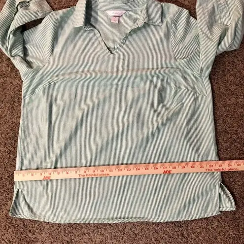 Christopher & Banks Christopher Banks Blouse Womens X Used Green Striped