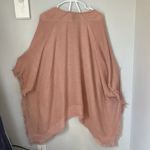 Mixit One size earthy pink blush boho textured knit wrap poncho