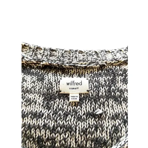 Wilfred Aritzia Space Dye Scoopneck Patch Pocket Sweater Beige Size XS Neutral Black