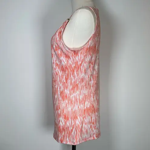 Michael Kors Strappy Tank Top Gold Metal Logo Detail Women’s Size Small Orange