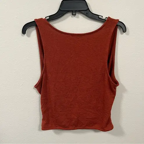 Leith  burnt Orange Cross Wrap tank Top