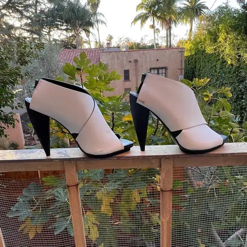 Proenza Schouler White Criss Cross Strap Black Platform Heels Sandals $895 37