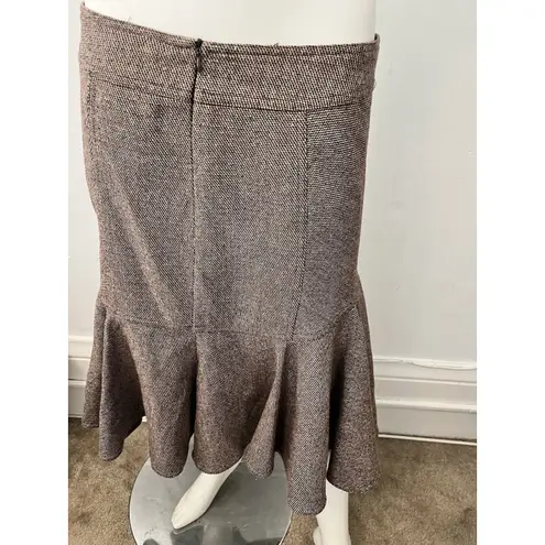 Necessary Objects Vintage 90s brown Chevron pleated flared A Line Midi Skirt Med - Image 3