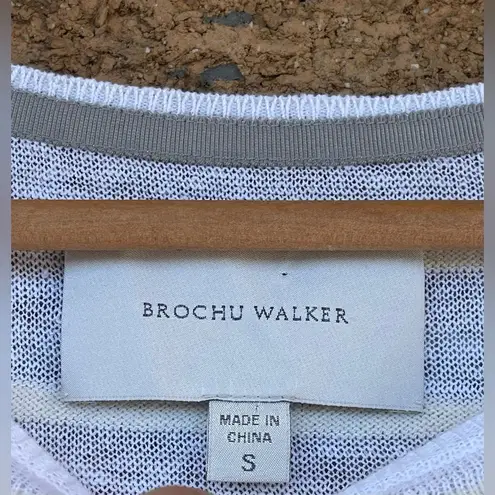 Brochu Walker  Pullover Sweater Knit Harland Tee S Linen Cashmere Blend small